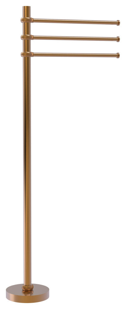 Towel Stand with 3 Pivoting 12" Arms, Brushed Bronze