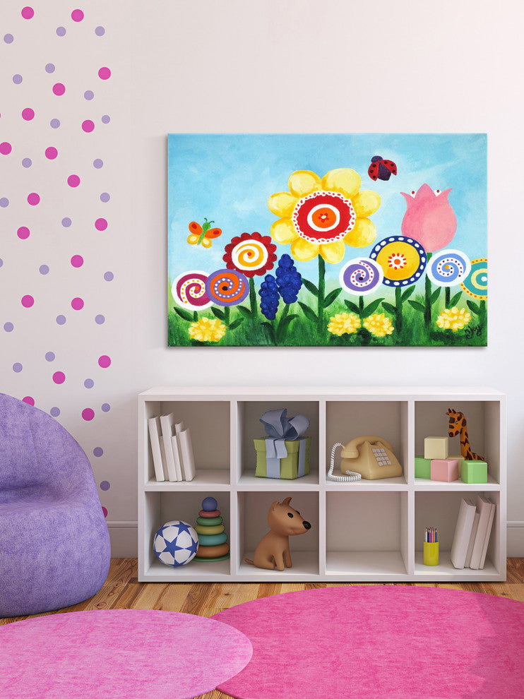 Marmont Hill, "Flower Garden" by Nicola Joyner Painting on Wrapped Canvas, 24x16