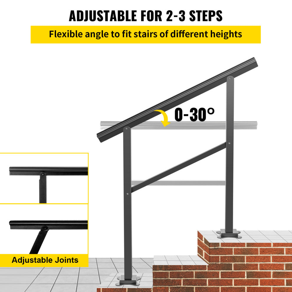 Outdoor Handrails Aluminum Stair Railing Staircase Handrail, 3ft