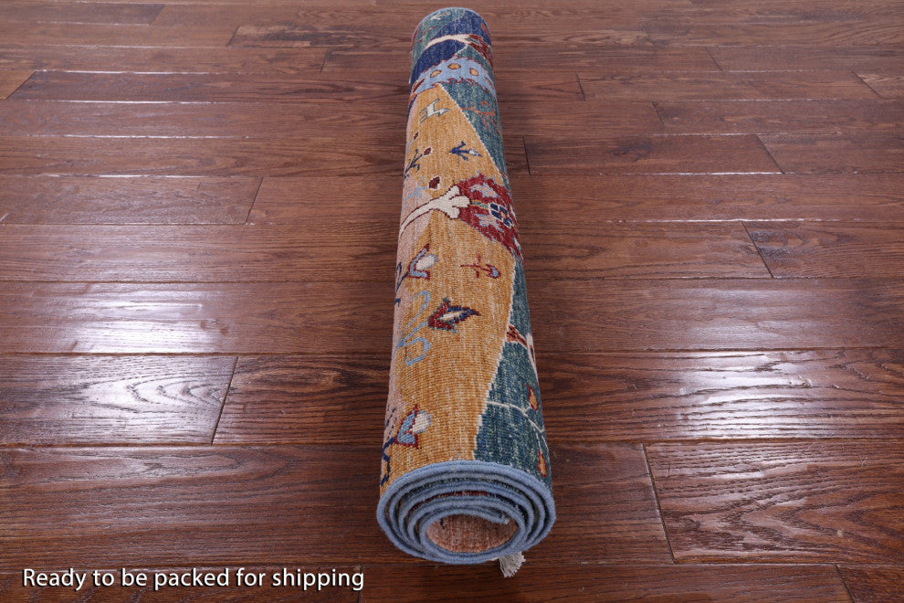 3' 4" X 5' 0" Persian Gabbeh Tribal Hand Knotted Rug Q10421