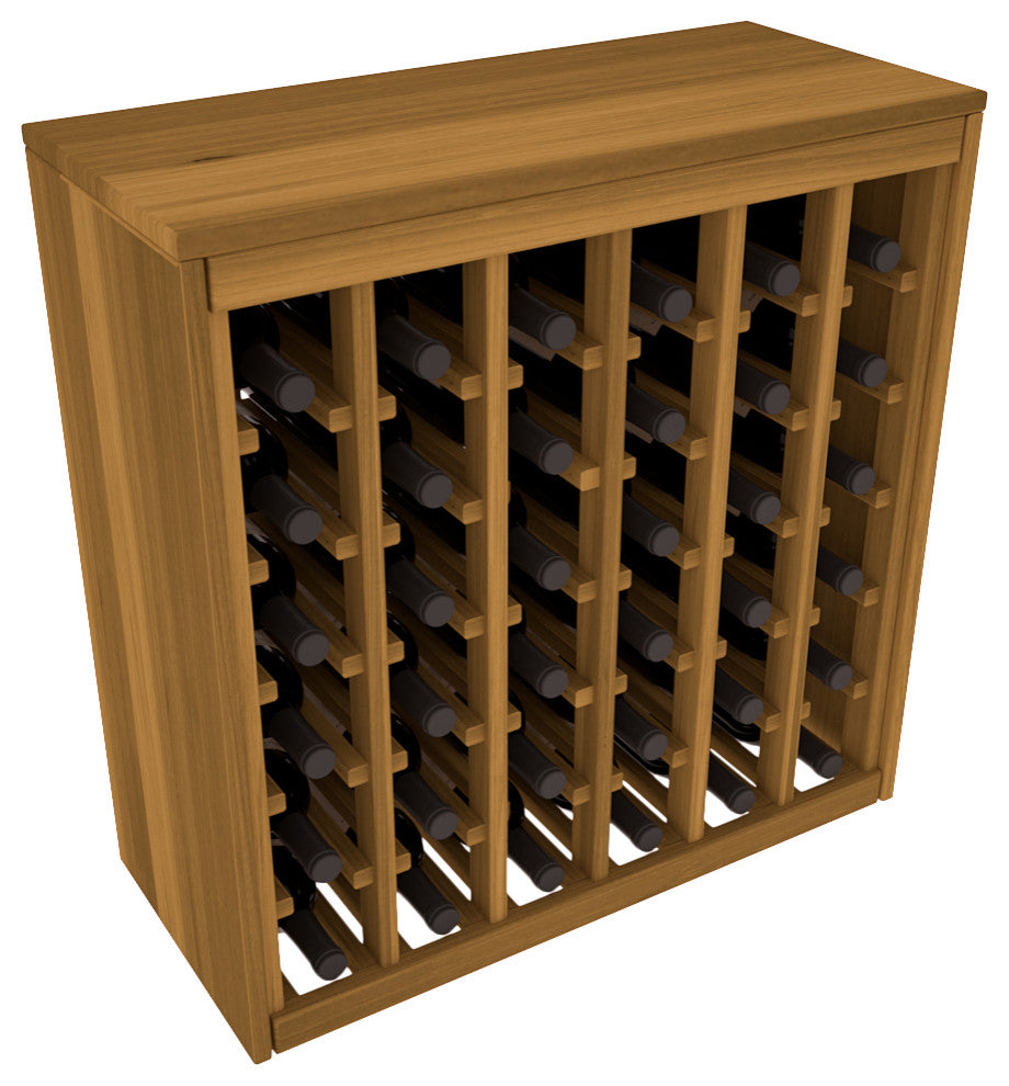 36-Bottle Deluxe Wine Rack,  Redwood, Oak Stain