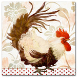 Color Bakery 'Rooster Damask II' Canvas Art, 18"x18"