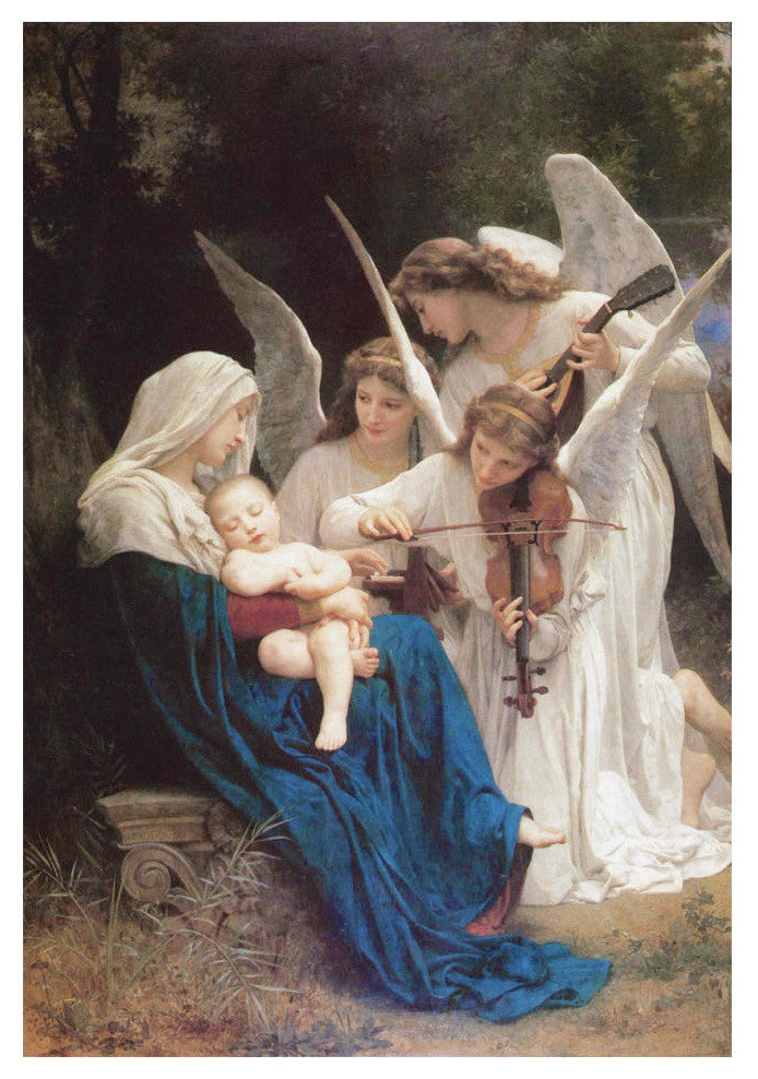 "Song of the Angels, 1881" Paper Print by William-Adolphe Bouguereau, 14"x20"