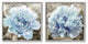 Fleeting Carnation Flower Blossoms Distinct Vintage Bokeh Painting, 2pc, 17 x 17