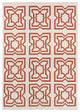 Lima Contemporary Area Rug, White and Orange, 7'x10'