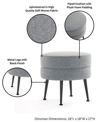 Manhattan Comfort Bailey Ottoman, Set of 2