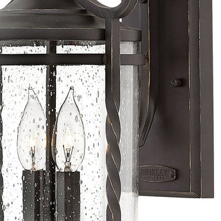 Hinkley Casa Large Wall Mount Lantern, Olde Black With Clear Seedy Glass