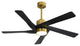 54" 5-ABS Blade Straight indoor LED Ceiling Fan, Black and Gold