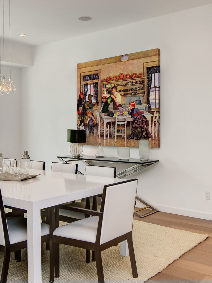 "Getting Ready for School" Painting Print on Canvas by John Falter