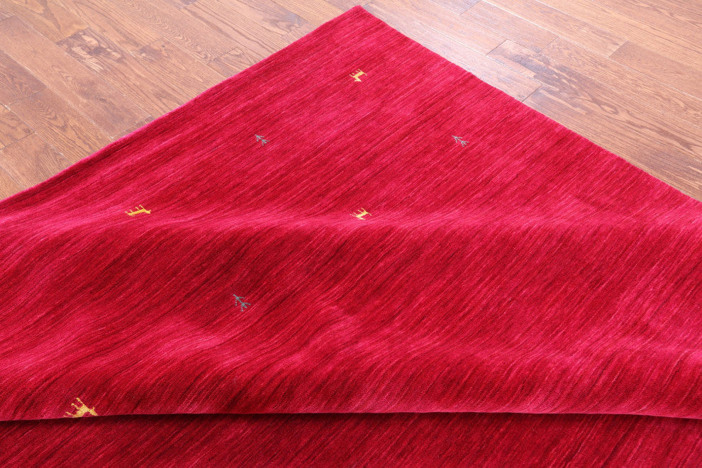 9' 0" X 12' 0" Persian Gabbeh Hand-Knotted Wool Rug - Q15225
