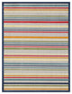 8"x10" Navy Colorful Striped Indoor Outdoor Area Rug