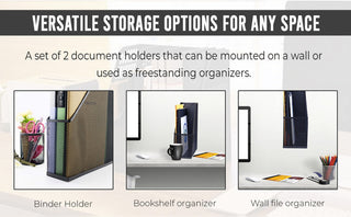 YBM Home Silver Mesh Wall Mount File Holder 12"x10"x3", 2-Pack