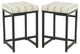 Home Square 24" Metal and Fabric Counter Stool in Black & White - Set of 2