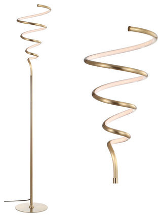 Scribble 60.5" Modern Metal Integrated LED Floor Lamp, Gold