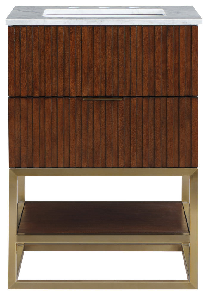 Monad Bathroom Vanity, Walnut, 24" Wide