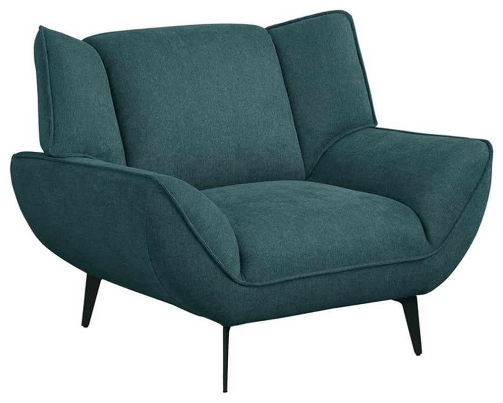 Pemberly Row 3-piece Mid-Century Fabric Upholstered Living Room Sofa Set Teal
