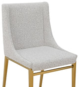 Modrest Mimi Modern Light Grey Fabric, Antique Brass Dining Chair, Set of 2