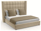 Nativa Interiors Aylet Box Tufted Bed, Flax, Queen, Medium Headboard