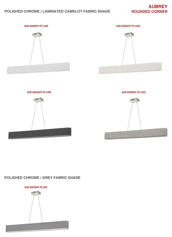 30W Horizontal Polished Chrome Pendant w/Shade