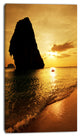 Amazing Evening Tropical Beach, Seashore Canvas Art Print, 16"x32"