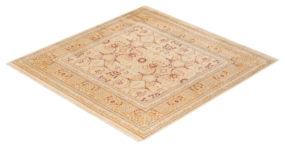 Mogul, One-of-a-Kind Hand-Knotted Area Rug Ivory, 6' 1" x 6' 1"