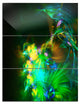 "Bright Green Fractal Flower in Dark" Metal Wall Art, 3 Panels, 28"x36"