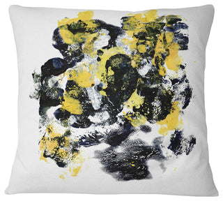 Fractal Golden Black Structure Contemporary Throw Pillow, 18"x18"