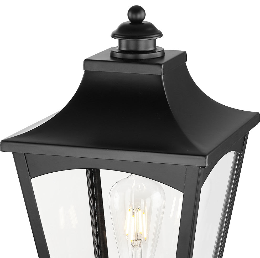 1 Light 9 in. Powder Coated Black Outdoor
