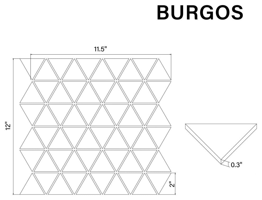Burgos White Marble Mosaic Floor and Wall Tile, Sample