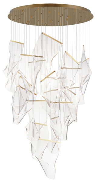 ET2 E24880-133 Rinkle 36"W LED Multi Light Abstract Pendant - French Gold