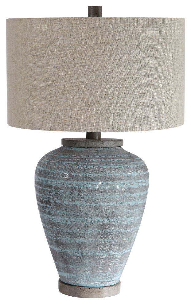 Uttermost Pelia-Light Aqua Table Lamp