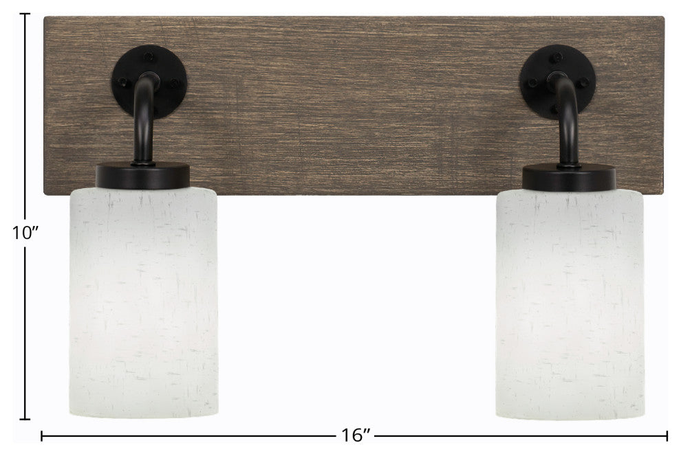 Oxbridge, Bath Bar, Matte Black & Painted Distressed Metal, 4" White Muslin