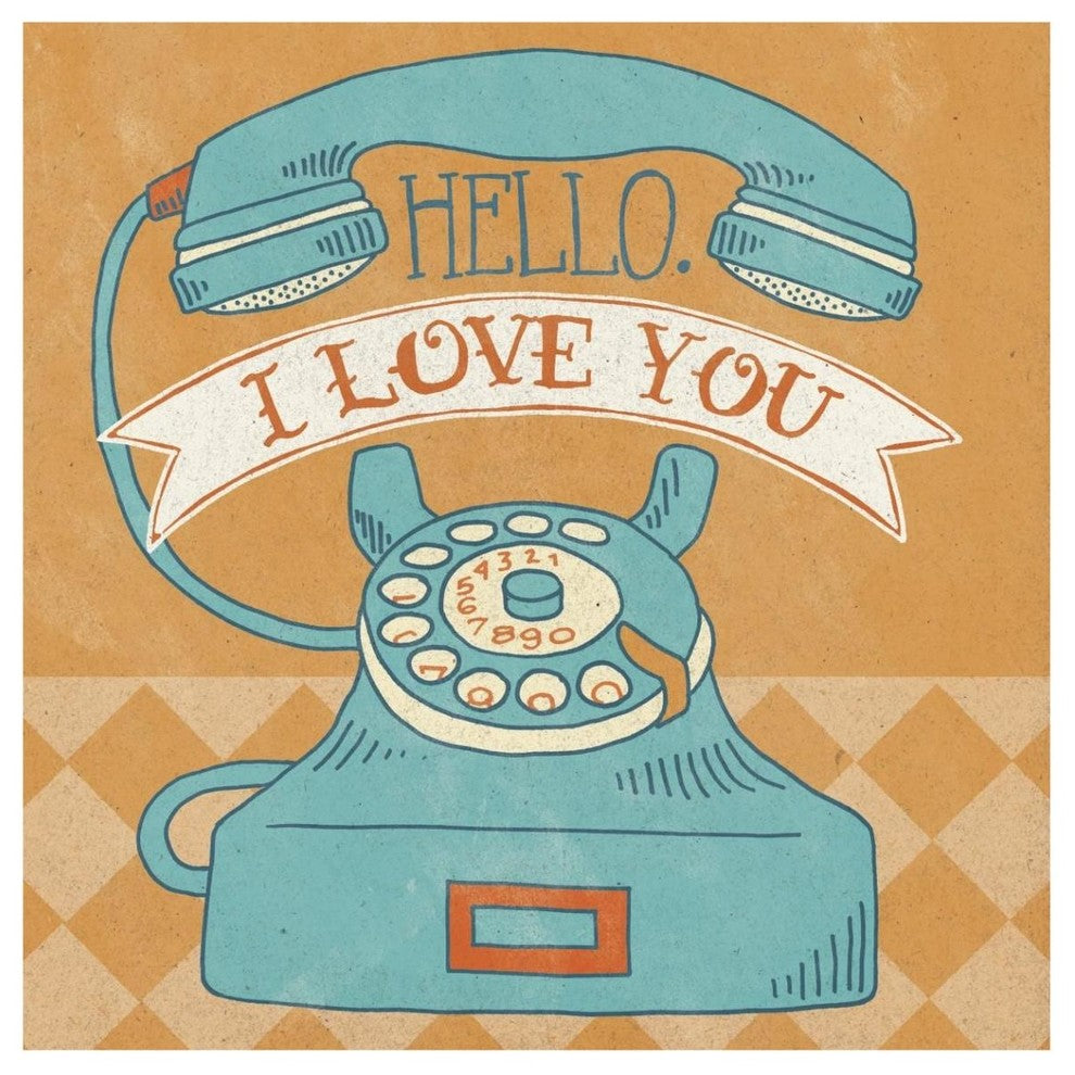 "Hello I Love You Orange" Digital Paper Print by Mary Urban, 42"x42"