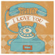 "Hello I Love You Orange" Digital Paper Print by Mary Urban, 42"x42"