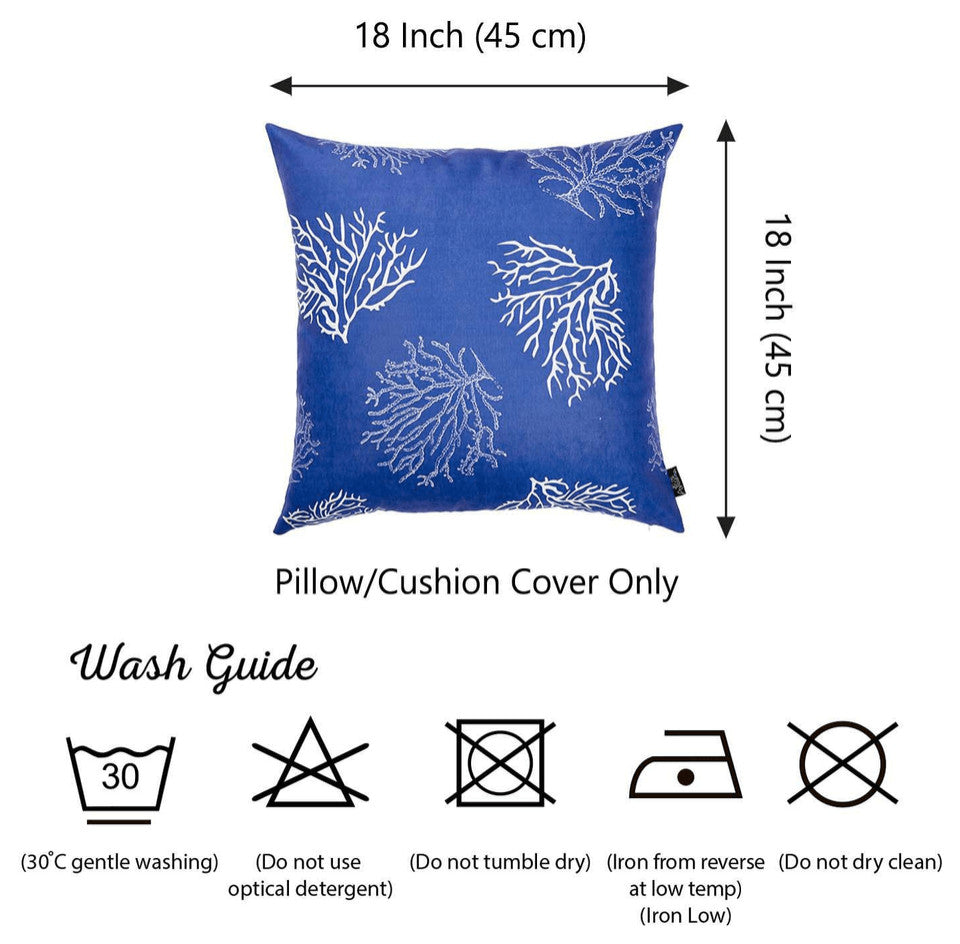 Blue and Silver Coral Reef Decorative Throw Pillow