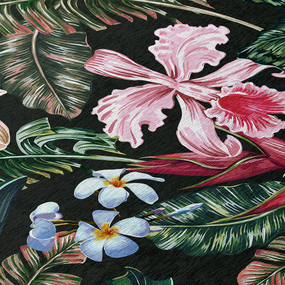 Indoor/Outdoor Tropics TC6 Black Machine Washable 3' x 5' Rug