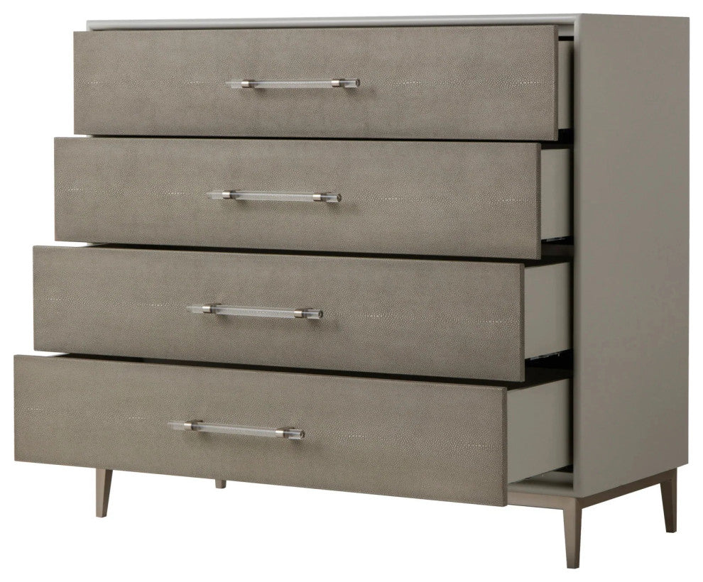 Sonder Living Alice Chest | Emboss Faux Shagreen