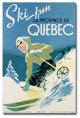 'Skiing in Quebec, 1938' Canvas Art