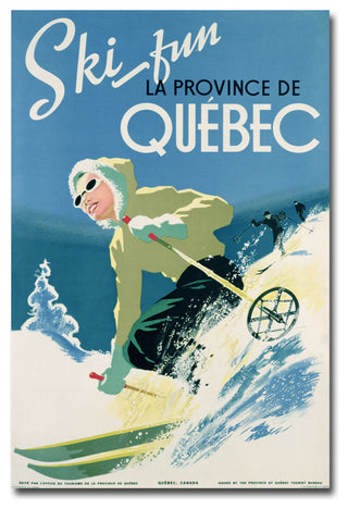 'Skiing in Quebec, 1938' Canvas Art