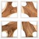Framed Slice Wall Tile, Chamcha Wood, White Frame   , Set of 4