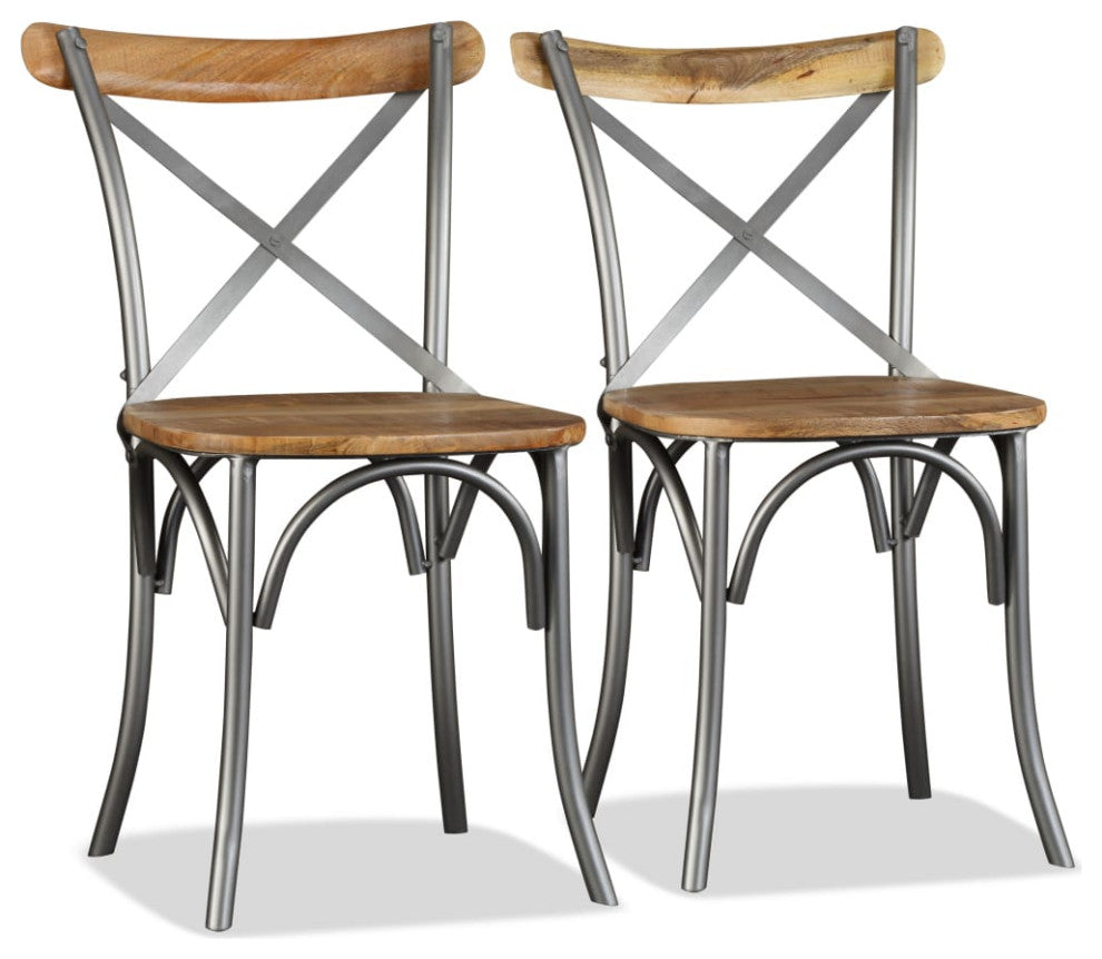 vidaXL Dining Chairs 2 pcs Solid Mango Wood