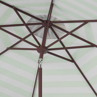 Safavieh Outdoor Iris Fashion Line 11ft Round Umbrella Orange Stripe