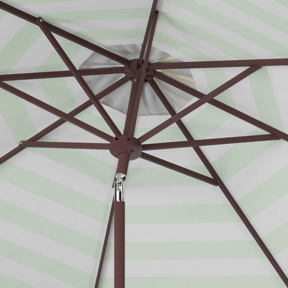 Safavieh Outdoor Iris Fashion Line 11ft Round Umbrella Orange Stripe