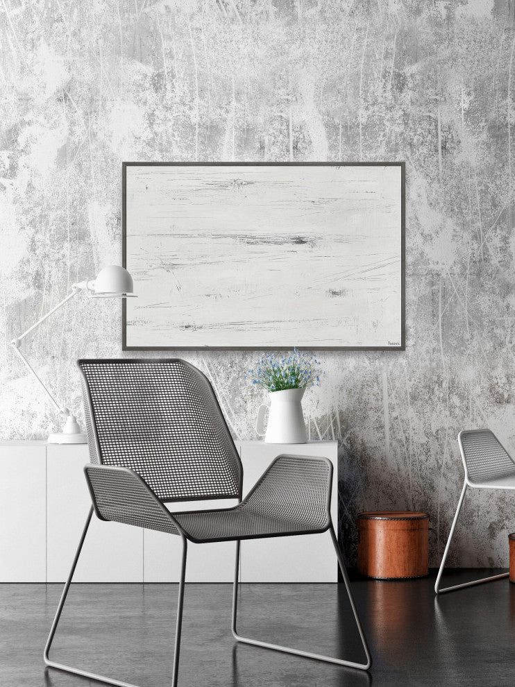 "Light Snow" Floater Framed Painting Print on Canvas, 24x16