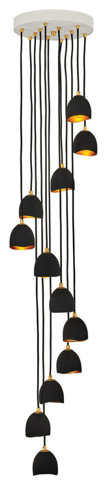 Nula 12-Light Chandelier, Shell Black