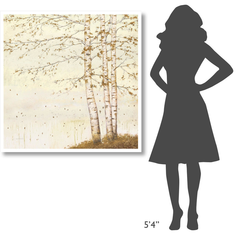 "Golden Birch II Off White" Digital Paper Print by James Wiens, 42"x42"