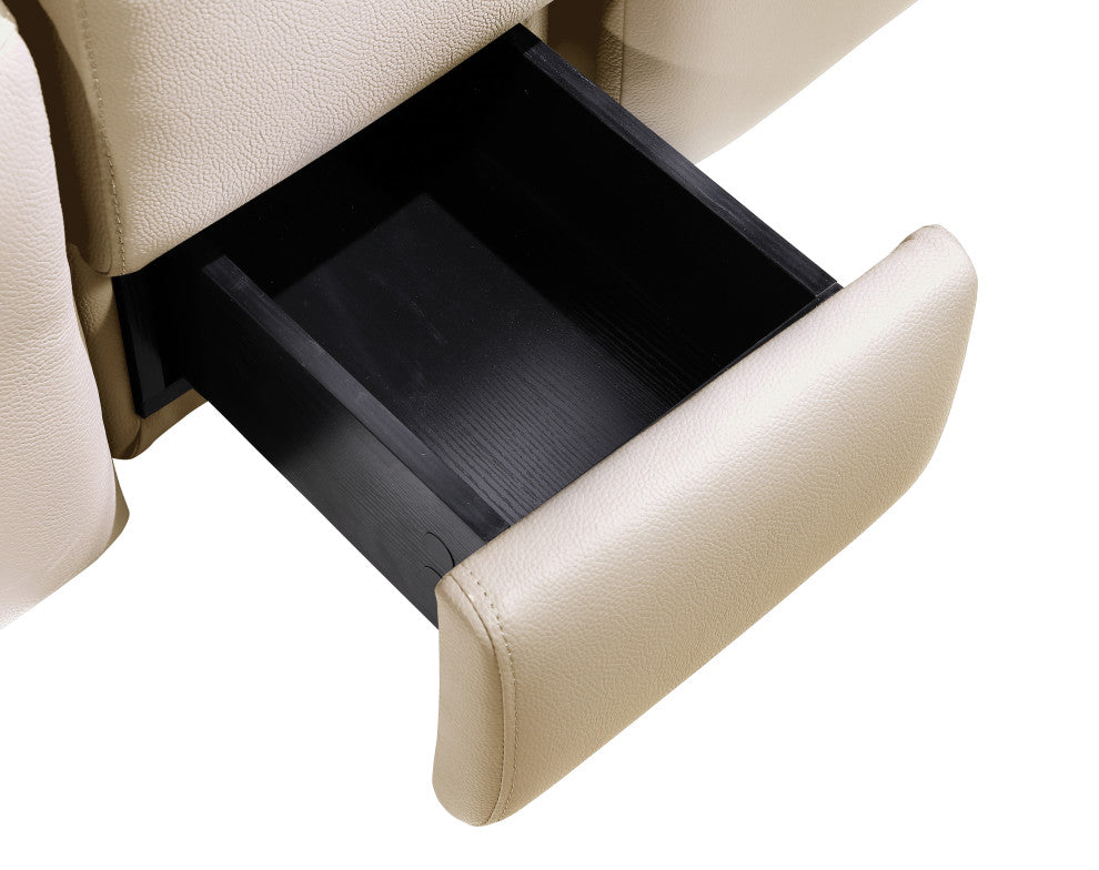 Niccolo Italian Leather 7-Piece L-Shaped Power Reclining Sectional, Beige