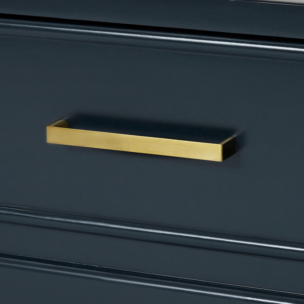 Ariel Stafford 60" Double Sink Bathroom Vanity Base, Midnight Blue