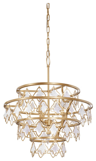 Varaluz 386C04 Fleur 4 Light 22"W Ring Chandelier - French Gold