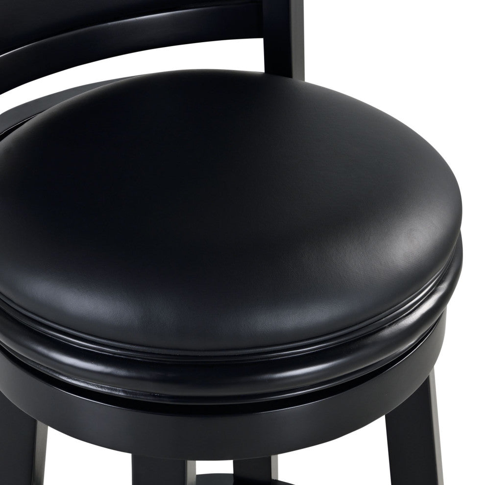 Boraam Augusta 34" Extra Tall Swivel Bar Stool, Black